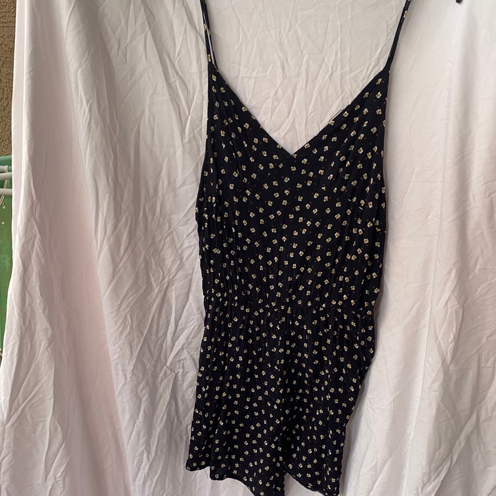 Dark blue flower romper.